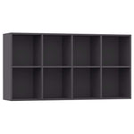 ZNTS Book Cabinet/Sideboard Grey 66x30x130 cm Engineered Wood 800155