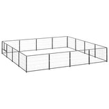 Dog Kennel Black 16 m Steel 3082143