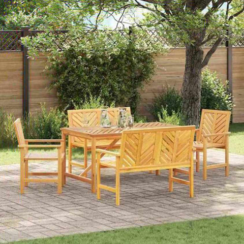 Garden Dining Set 5 pcs Brown Solid acacia wood 3154109