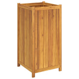 Garden Planter with Liner 50x50x100 cm Solid Wood Acacia 366447