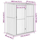 Garden Shed Grey 180,5x97x209,5 cm Galvanised Steel 150904