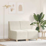 Modular Sofa Unit Armless 2 pcs Cream 55 x 74 x 82 cm Velvet 3399767