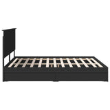 Storage Bed with Headboard Black 200 x 200 cm Engineered Wood 3409518
