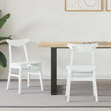 Dining Chairs 2 pcs White 42 x 47.5 x 81 cm Solid Rubber Wood 42020435