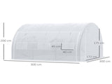 3 x 3 x 2 m Polytunnel Greenhouse with Roll-up Side Walls, Walk-in Grow House Tent with Steel Frame, T3398P318638