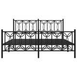 Metal Bed Frame without Mattress with Footboard Black 150x200cm 376148