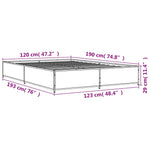 ZNTS Bed Frame without Mattress Sonoma Oak 120x190 cm Small Double 3279863