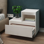 ZNTS Bedside Cabinet White 60x34x51 cm Solid Wood Pine 814376