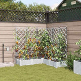 Garden Planter 5 pcs White 120 x 120 x 126 cm Plastic 42002923