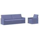 Sofa Set 2 pcs Jeans Blue Fabric 3433188