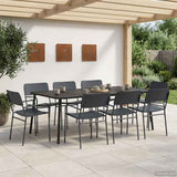 Dining Set 9 pcs Anthracite Steel 3422858