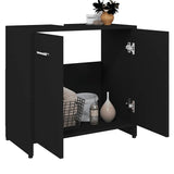 Bathroom Cabinet Black 60x33x61 cm Engineered Wood 802571