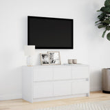 TV Cabinet with LED White 100x34x50 cm Engineered Wood 852215