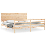 Bed Frame without Mattress Super King Size Solid Wood 3195236