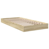 Bed Frame without Mattress Sonoma Oak 75x190 cm Small Single Engineered Wood 842079