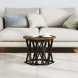 Side Table 2 pcs Smoked Oak Engineered Wood and Steel 868245