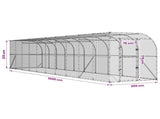 Against Wall Chicken Coop Silver 1000 x 200 x 215 cm 3434734