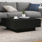 ZNTS Coffee Table Black 80x80x31 cm Engineered Wood 836582