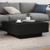 ZNTS Coffee Table Black 80x80x31 cm Engineered Wood 836582