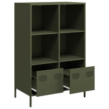 Highboard Olive Green 68x39x103.5 cm Steel 851386