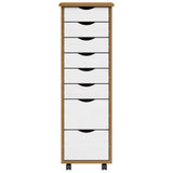 Rolling Cabinet with Drawers MOSS Honey Brown Solid Wood Pine 4015787