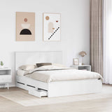 Bed Frame with Drawer White 150 x 200 cm Engineer Wood 3411103