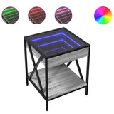 Bedside Table with Infinity LED Grey Sonoma 40x40x49 cm 3284099
