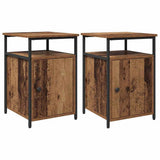 Bedside Cabinet with Drawer 2 pcs Old wood Engineered Wood 879502