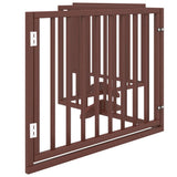 Dog Gate with Door Foldable 4 Panels Brown 320 cm Poplar Wood 352201