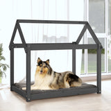 Dog Bed Grey 101x70x90 cm Solid Wood Pine 822214