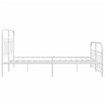 Metal Bed Frame without Mattress with Footboard White 140x200cm 377185