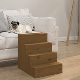 Pet Stair Honey Brown 40x49x47 cm Solid Wood Pine 822469