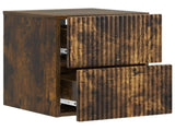 Wall-Mounted Bedside Cabinet 2 pcs Smoked Oak 33 x 34.5 x 40 cm 898476