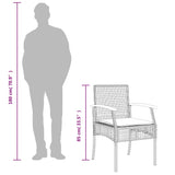 5 Piece Garden Dining Set with Cushions Grey Poly Rattan 3213571