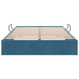 Storage Bed with Mattress Dark Blue 120 x 200 cm Velvet 3370092