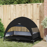 Raised Dog Bed Folding Black 127 x 81 x 108 cm Fabric and Steel 42008221