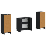 2 Piece Bathroom Cabinet Set UTRECHT Black Engineered Wood 3418054