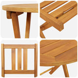 Bistro Set Folding 3 pcs Oil Natural Solid Acacia Wood 4105512