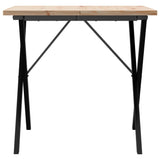 ZNTS Dining Table X-Frame 80x80x75.5 cm Solid Wood Pine and Steel 3282761