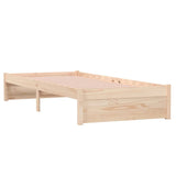 Bed Frame without Mattress Solid Wood 75x190 cm Small Single Small Single 814909