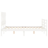 Bed Frame without Mattress White Small Double Solid Wood 3195127