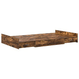 Storage Bed Frame Smoked Oak 120 x 190 cm Engineered Wood 3335329
