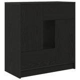Sideboard with Drawers and Doors Black Oak 70.5x34x74.5 cm 861842