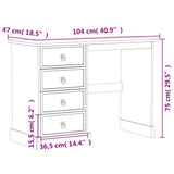 Dressing Table Corona104x47x75 cm Solid Wood Pine 4005684