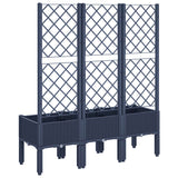 Garden Planter with Trellis Blue Grey 120x40x142 cm PP 367926