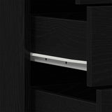 Sideboard with 6 Drawers Black Oak 50x34x96 cm Engineered Wood 862442