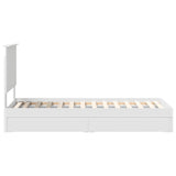 Storage Bed with Headboard White 75 x 190 cm Engineered Wood 3411257