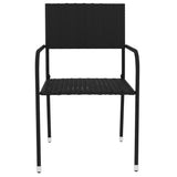 Garden Dining Set Black PE Rattan Small Stackable 3098033