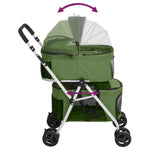 2-Layers Folding Dog Stroller Green 83x48x97 cm Oxford Fabric 172207