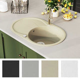Granite Kitchen Sink Single Basin Oval Beige 144866